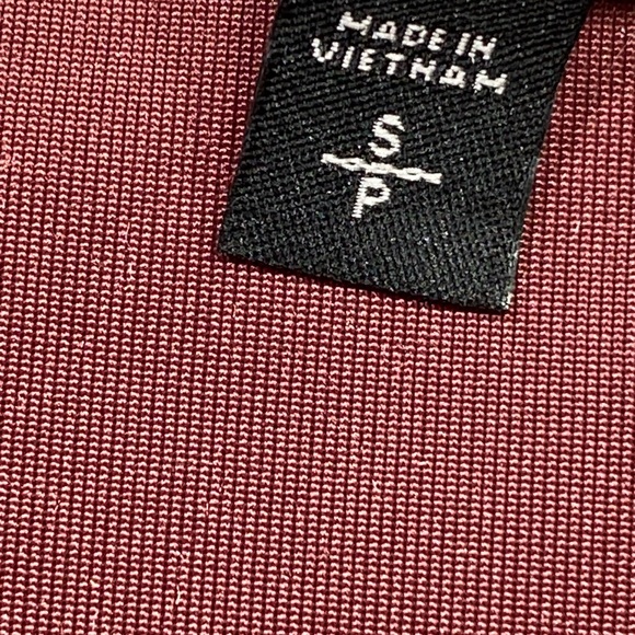 Express Velvet Long Sleeve Dress in Deep Red - Picture 7 of 9